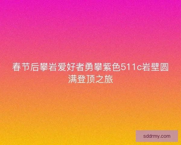 春节后攀岩爱好者勇攀紫色511c岩壁圆满登顶之旅